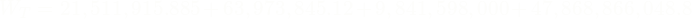 \[W_{T} = 21,511,915.885 + 63,973,845.12 + 9,841,598,000 + 47,868,866,048.8\]