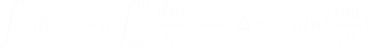 \[\int_{v_{0}}^{v}dv = -u\int_{m_{0}}^{m} \frac{dm}{m} \longrightarrow  {\Delta}{v} = {u}{ln(\frac{m_{0}}{m})\]