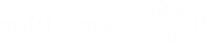 \[m_{g}(t) = m_{g_{0}} - (\frac{dm_g}{dt})t\]