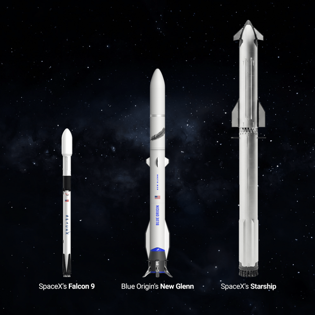 Falcon 9 vs New Glenn vs Starship